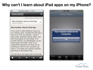 Why can’t I learn about iPad apps on my iPhone?
 