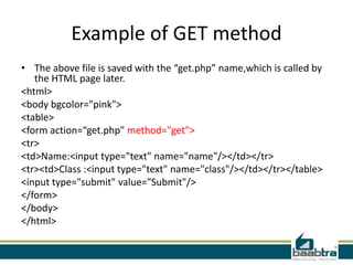 Get method and post method | PPTX