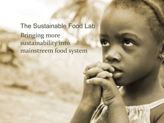 The Sustainable Food Lab
Bringing more
sustainability into
mainstreem food system
 