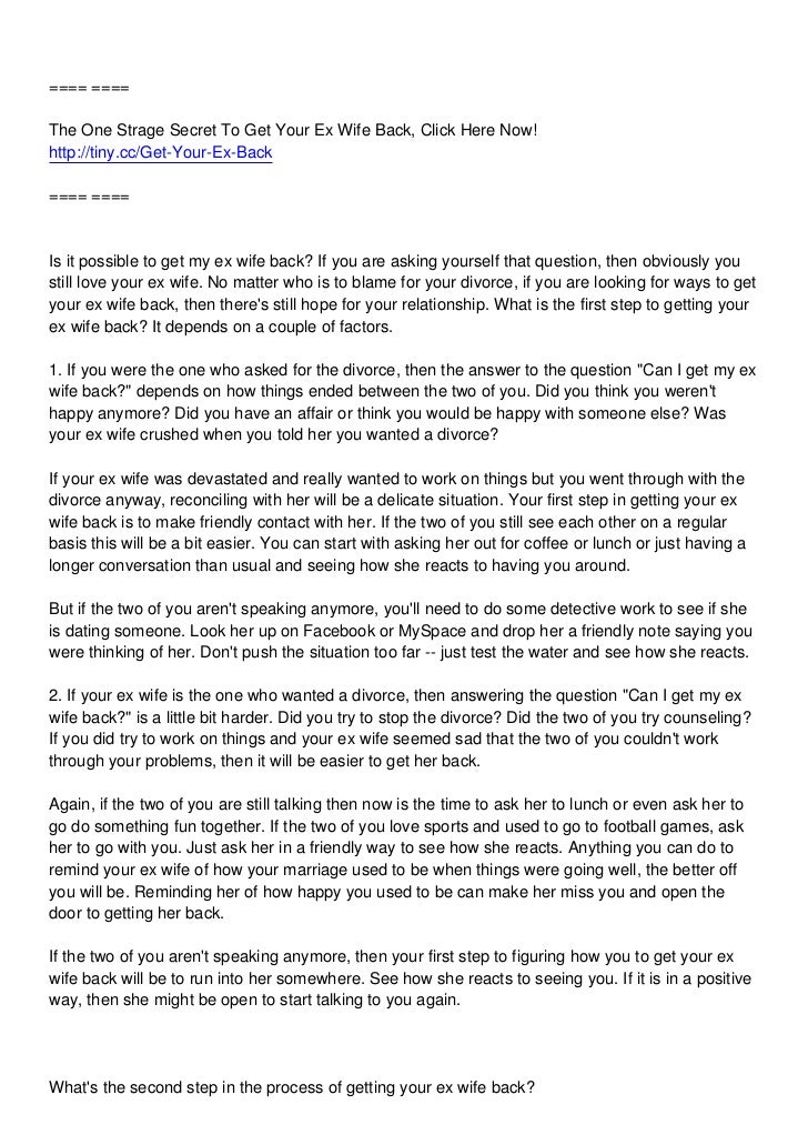 things to do to get your wife back