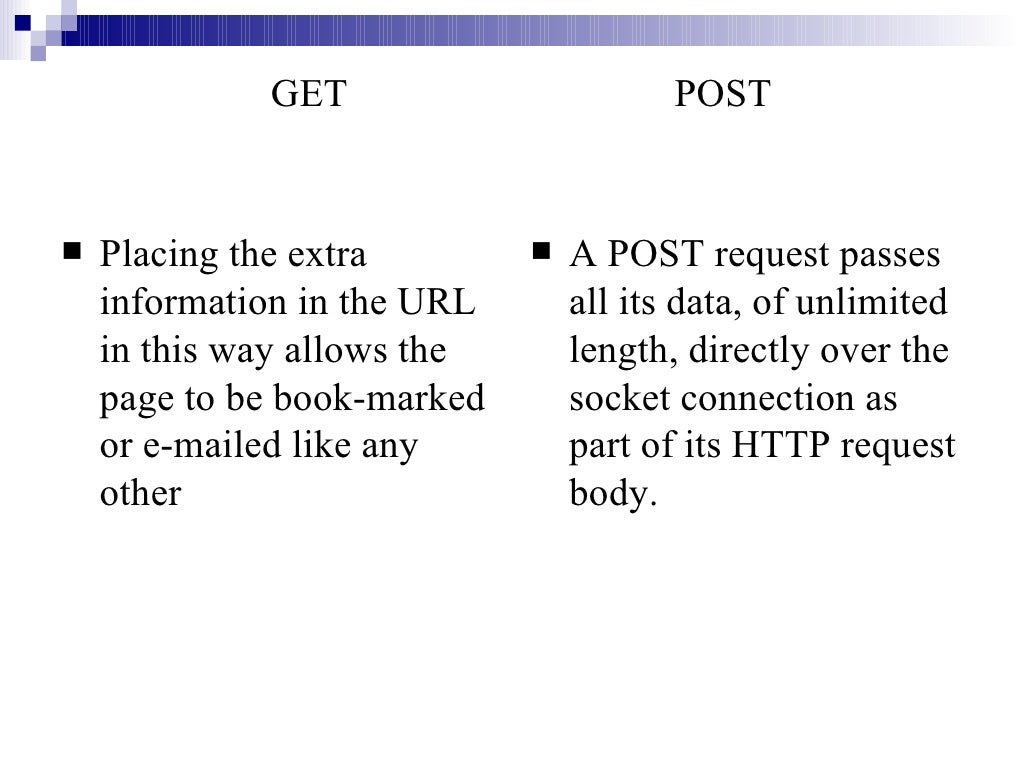 Difference Between GET And POST Method Of Form Submission 