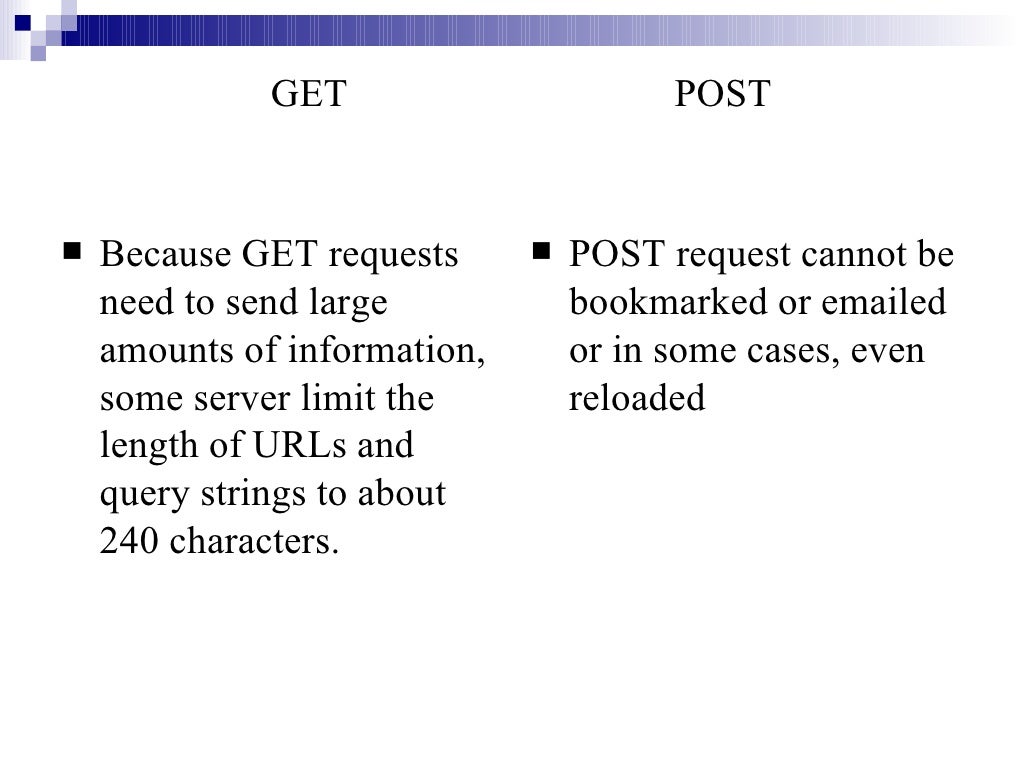Difference Between GET And POST Method Of Form Submission 
