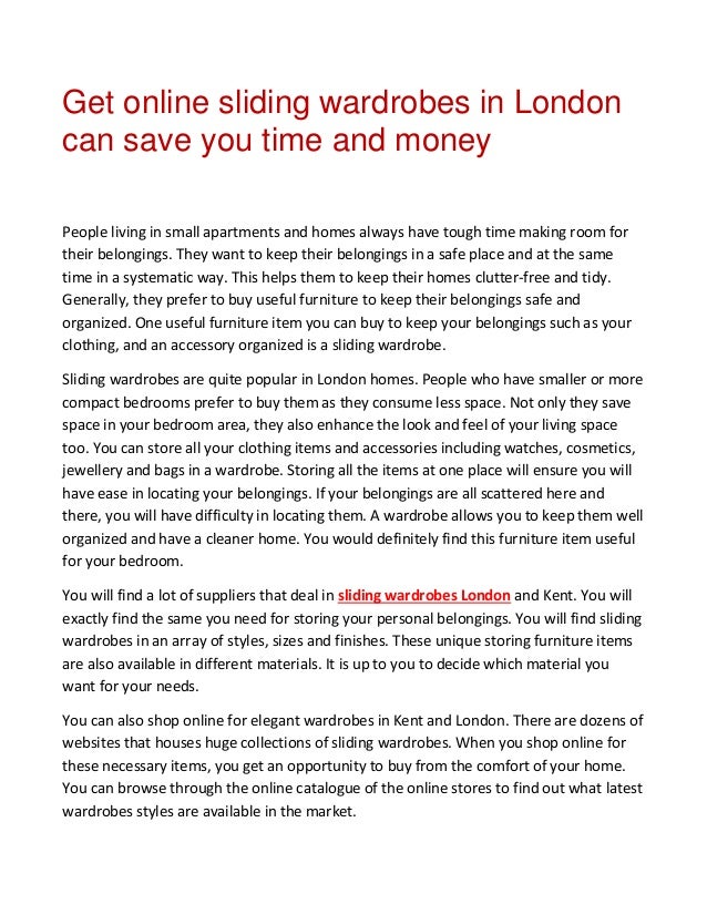 Get Online Sliding Wardrobes In London Can Save You Time And Money