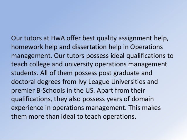 Operations management homework help