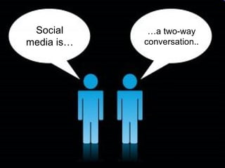 Social      …a two-way
media is…   conversation..
 