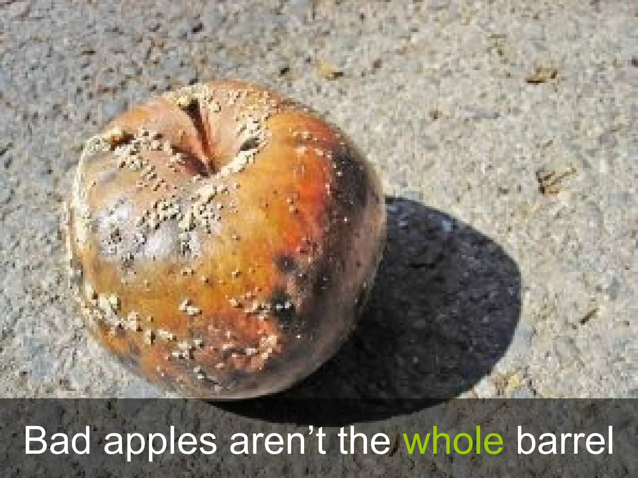Bad apples aren’t the whole barrel
 