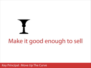 Make it good enough to sell

Key Principal : Move Up The Curve

 