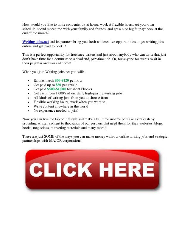 Get Paid To Write At Home