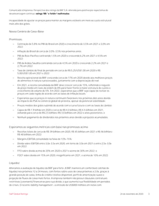 Comunicado à Imprensa: Perspectiva dos ratings da BRF S.A. alterada para positiva por expectativa de
desalavancagem contín...