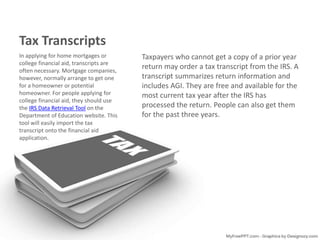 Get Prior Year Tax Information from the IRS | PPT
