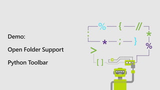 Demo:
Open Folder Support
Python Toolbar
