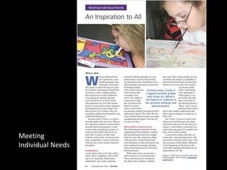 Meeting
Individual Needs
 