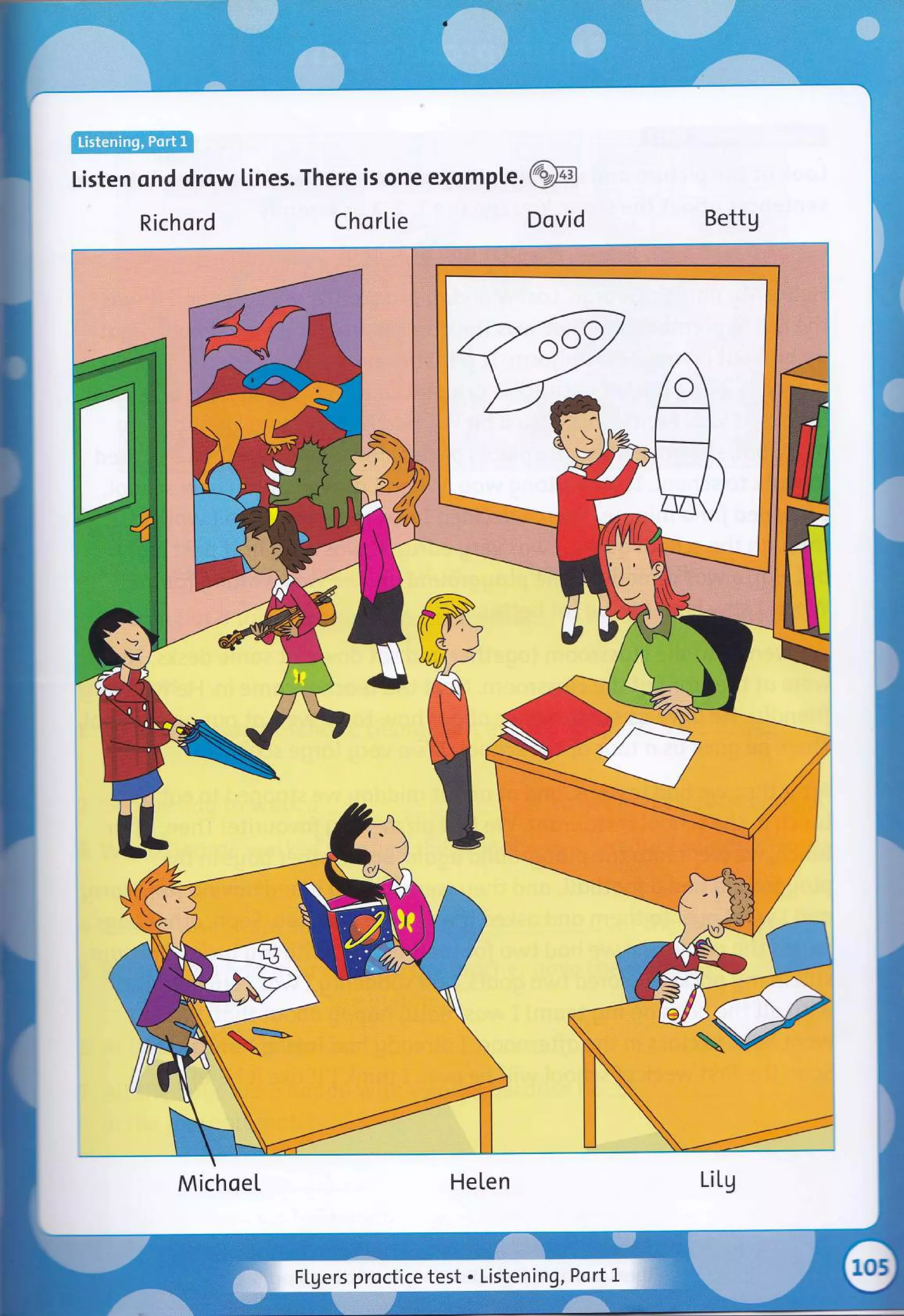 *Hq;5;ffi-Effil_E:i:*
Listen ond drow tines. There is one exomple .@
Richo rd ChorLie Dovid Bettg
ri
i{
FLgers proctice test . Listening, Port L
Michoet
 