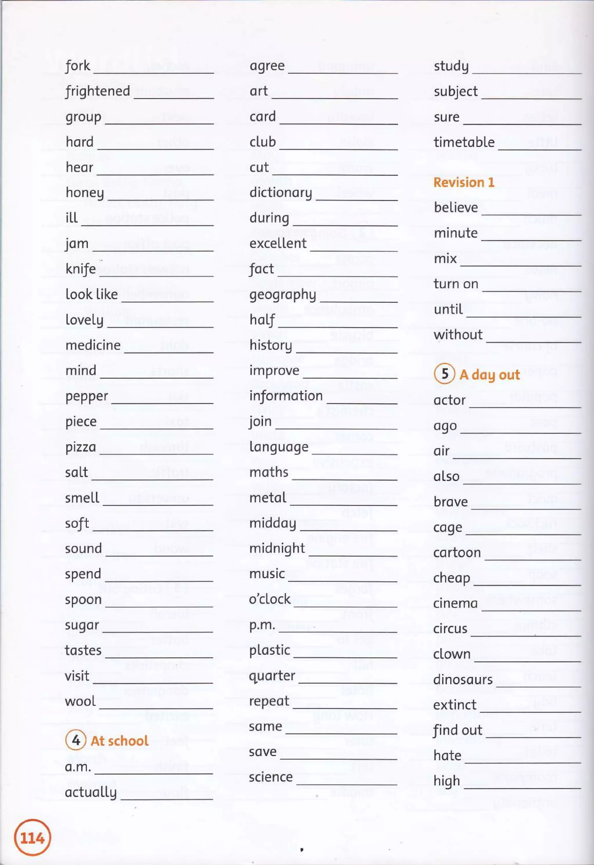 fork o9ree
ort
studg
frightened subject
sure
9roup
hord
cord
cLub
cut
heor
dictionorg
timetobLe
Revision L
beLieve
honeg
itL during
Jom exceILent
minute
mix
Look Like
knrfe
prece
ptzzo
soLt
foct
hotf
geogrophg
turn on
untiL
LoveIg
without
medicine
mind
historg
improve
pepper informotion
Longuoge
moths
smeLL metoL brove
o[so
co9e
high
soft middog
sound
spend
spoon
sugor
tostes
visit
midnight
music
cortoon
o'ctock cinemo
cheop
ctrcus
clown
wooL
quorter
pLostic
repeot
some
p.m.
sove
dinosours
extinct
@ ot school
o.m.
Jind out
hote
@ n dog out
octor
o90'
oir
octuoLtg
science
 