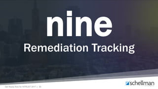Get Ready Now for HITRUST 2017 | 50
nineRemediation Tracking
 