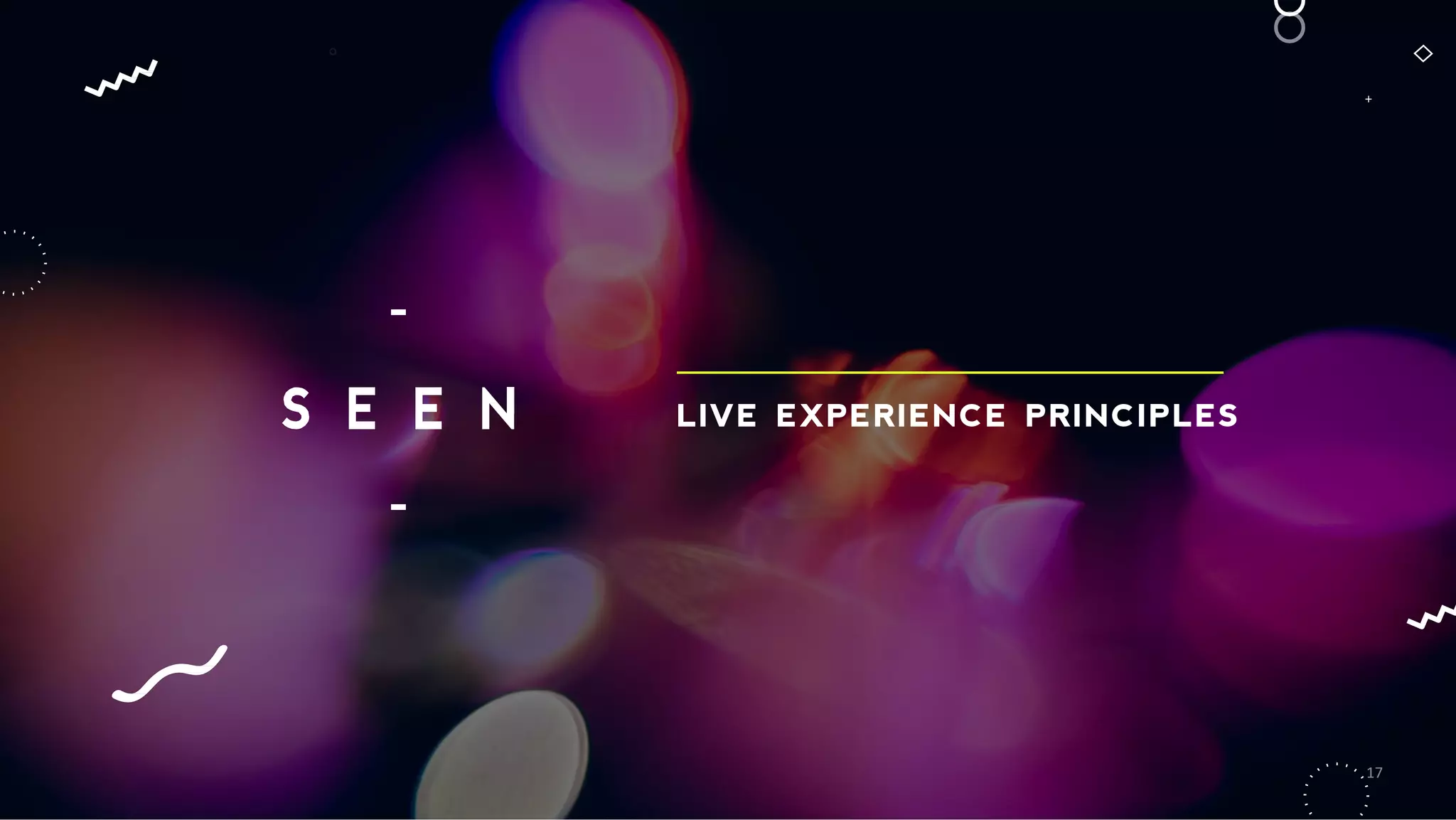 /1
2
LIVE EXPERIENCE PRINCIPLES
17
 