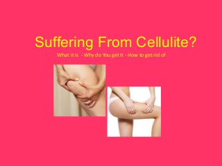 Suffering From Cellulite?
What it is - Why do You get It - How to get rid of
 