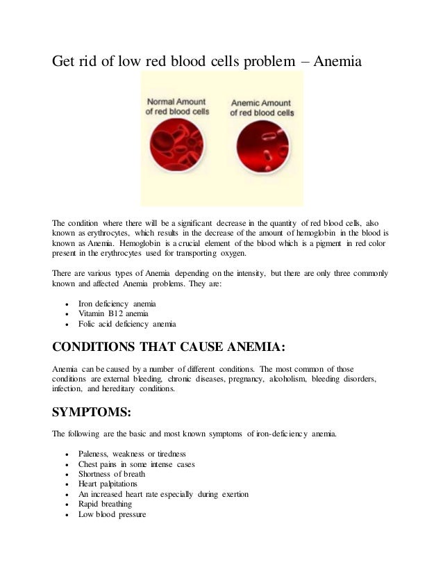 Get rid of low red blood cells problem positive homeopathy