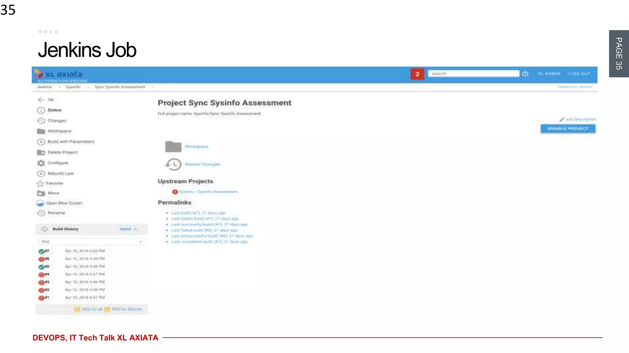PAGE35
DEVOPS, IT Tech Talk XL AXIATA
Jenkins Job
35
 