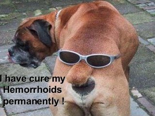 I have cure myI have cure my
HemorrhoidsHemorrhoids
permanently !permanently !
 