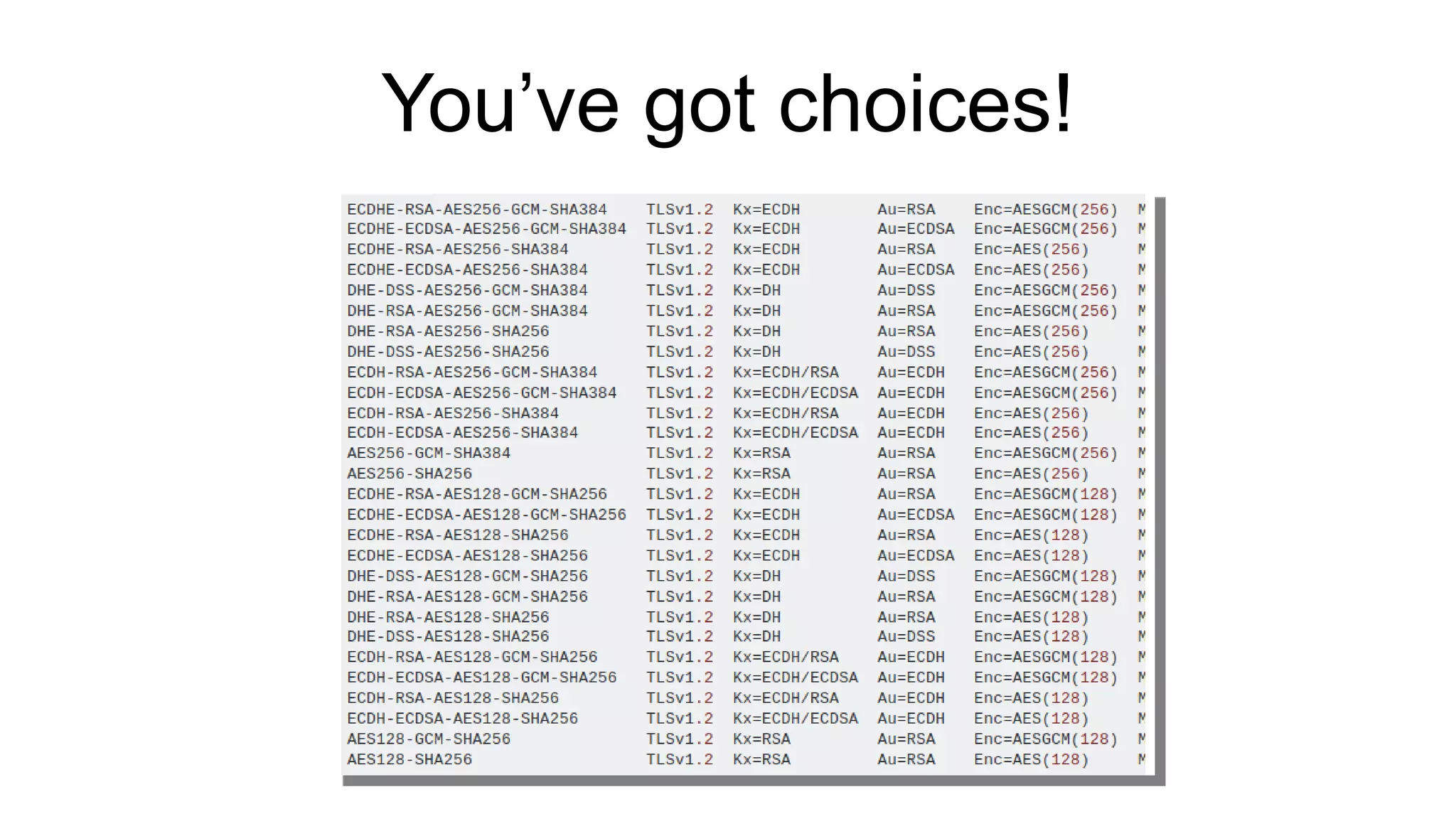 You’ve got choices!
 