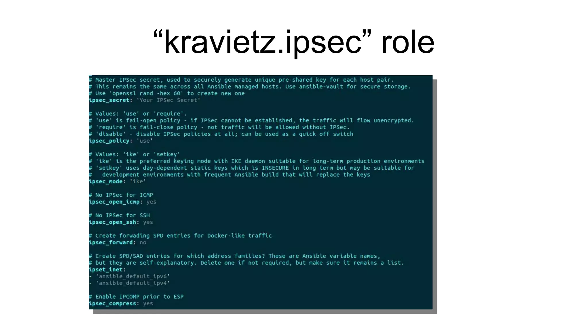 “kravietz.ipsec” role
 