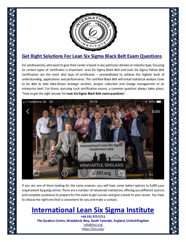 Get right solutions for lean six sigma black belt exam questions