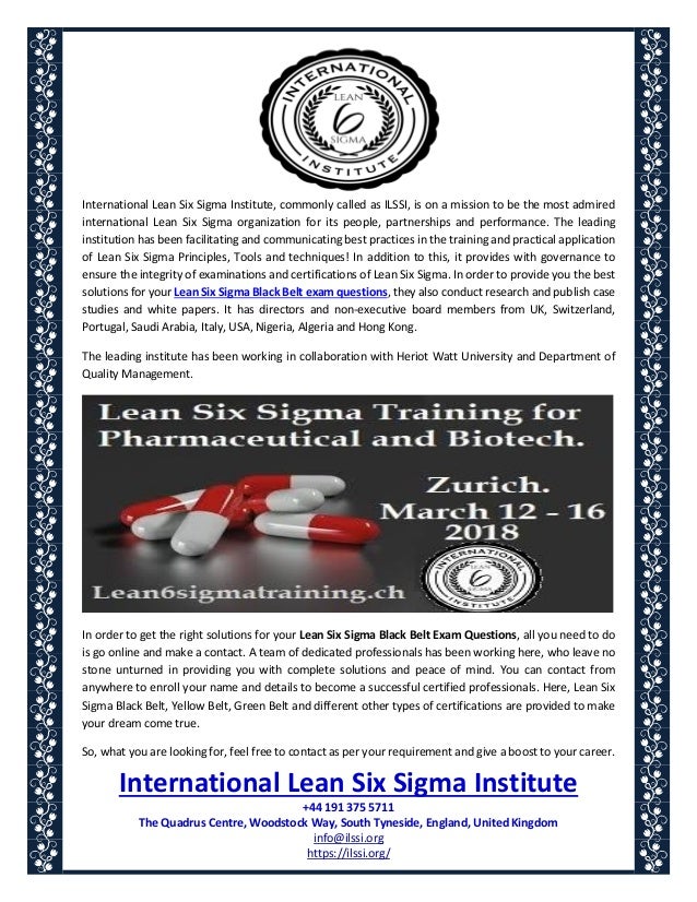 Get right solutions for lean six sigma black belt exam questions