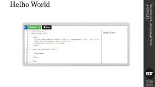 2015
Alexandre
Marreiros
Helho World
WorkShoprGettingStartWith
ANGULAR
 