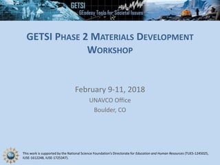 This work is supported by the National Science Foundation’s Directorate for Education and Human Resources (TUES-1245025,
I...