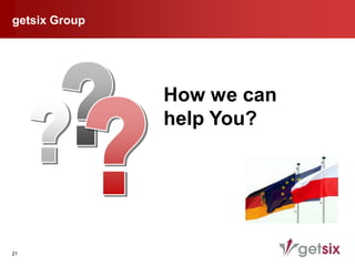 getsix Group




               How we can
               help You?
               Placeholder, enter your
               own text here




21
 