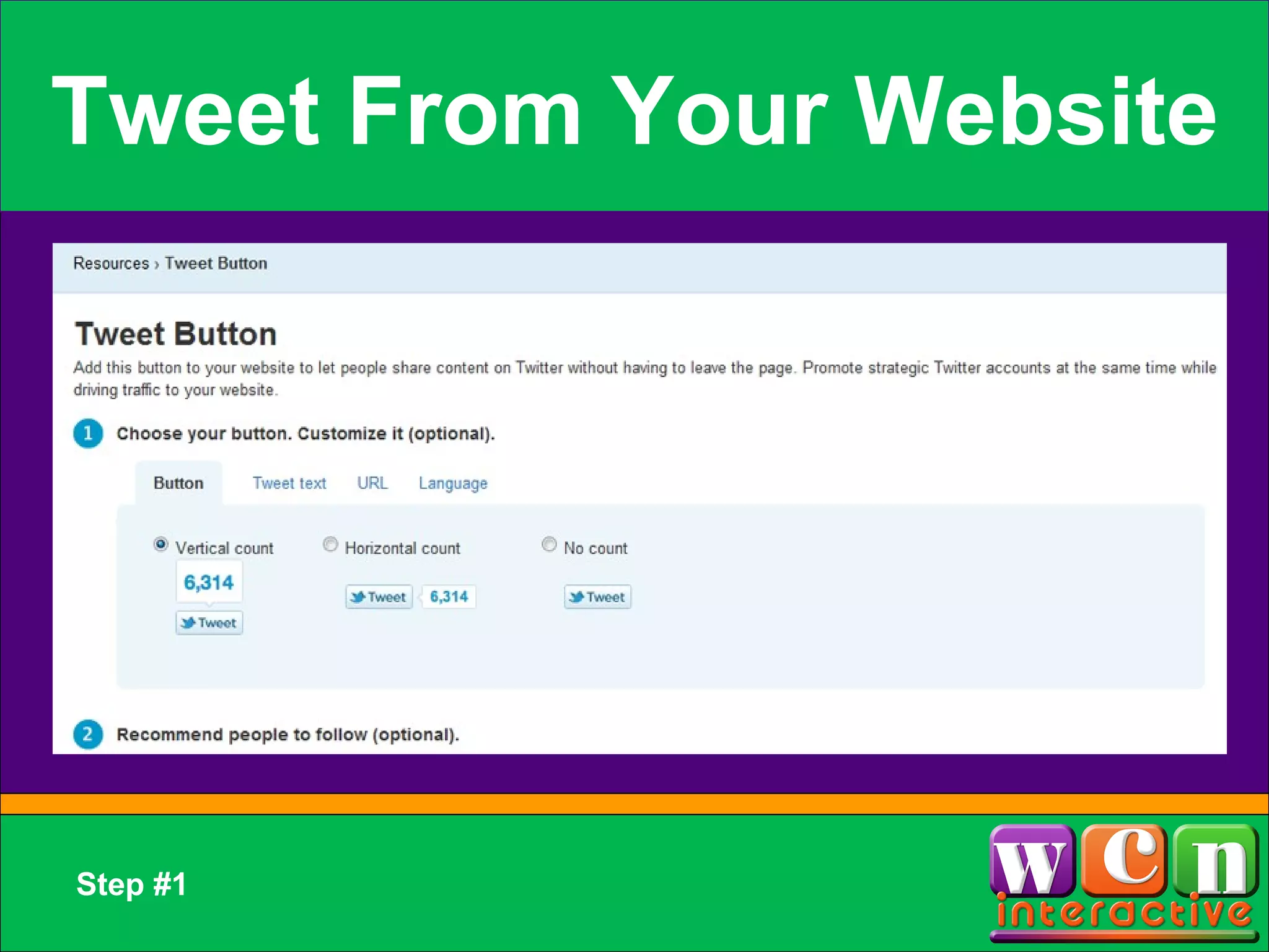 Tweet From Your Website Step #1 