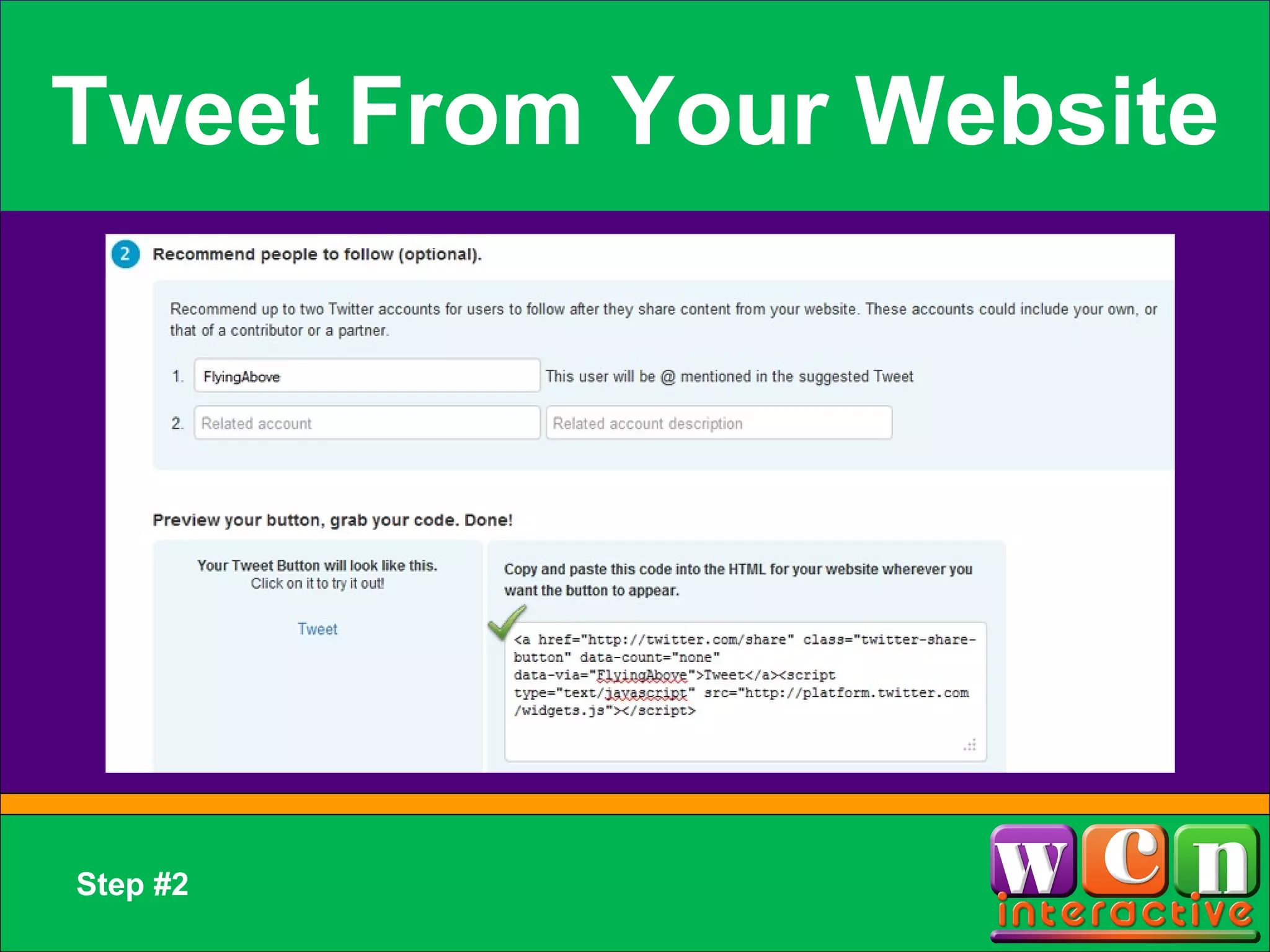 Tweet From Your Website Step #2 