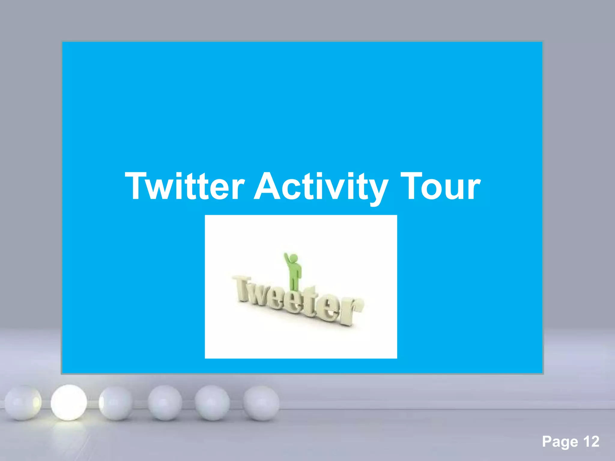 Twitter Activity Tour




      Powerpoint Templates
                             Page 12
 