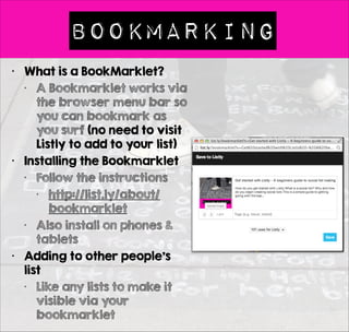 Customizing your lists #2 
• 3 Tabs When you Edit 
• Basic, Advanced & 
Premium 
 