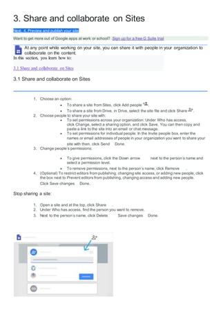 Get started with sites