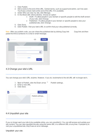 Get started with sites