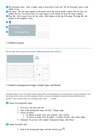 Get started with sites