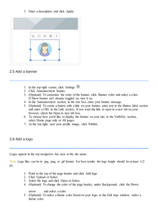 Get started with sites