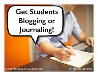 SHELLYTERRELL.COM/BLOGGING @SHELLTERRELL
Get Students
Blogging or
Journaling!!
 