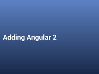 Adding Angular 2
 