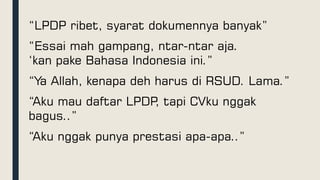 LPDP Sharing Session: Get that scholarship! | PDF