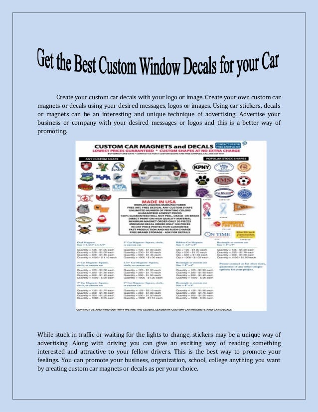 Get The Best Custom Window Decals For Your Car