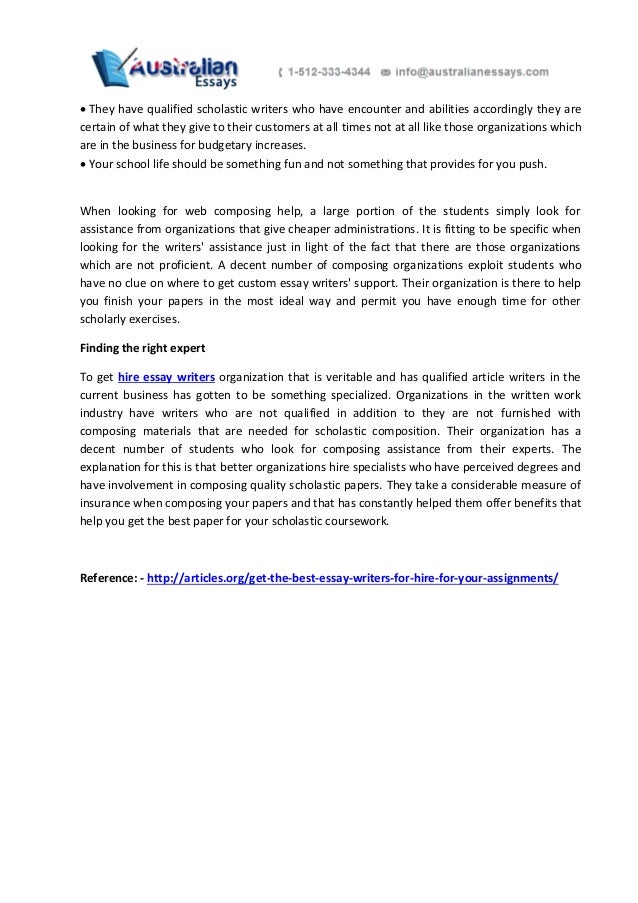Essay writers for hire australia