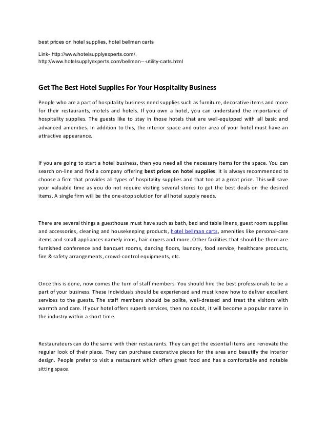 Get the best hotel supplies for your hospitality business