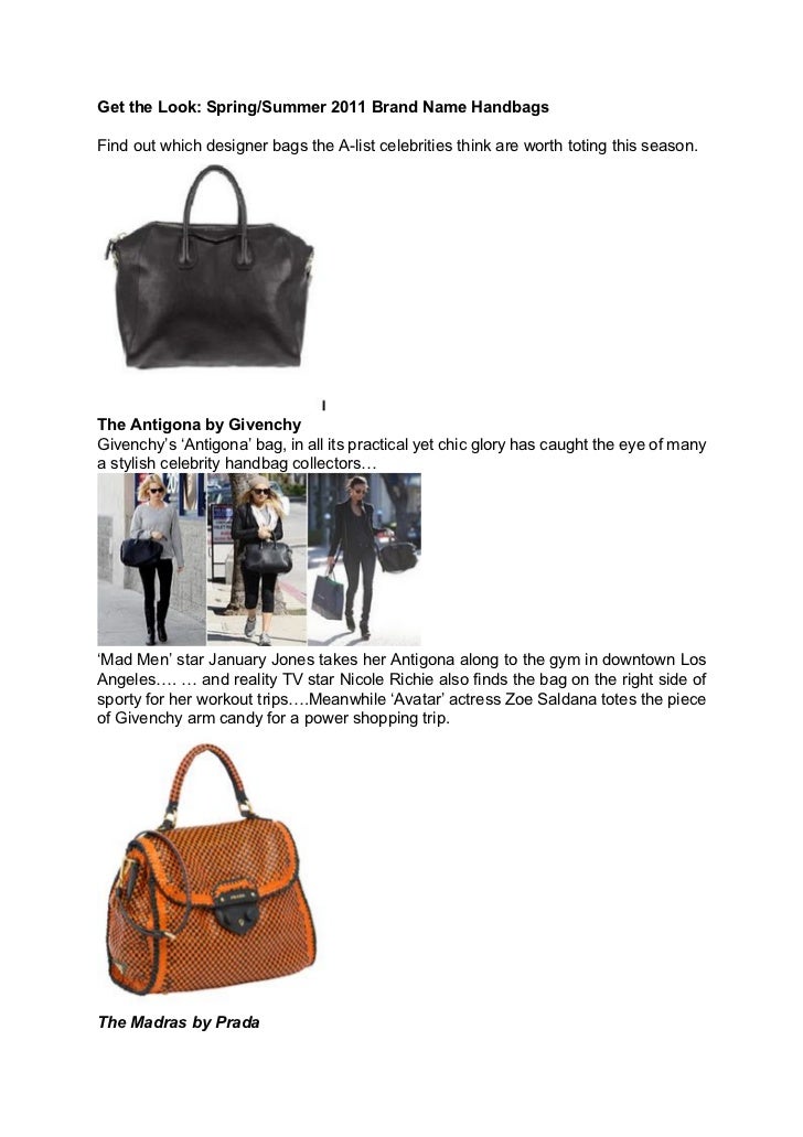 handbag brand names list