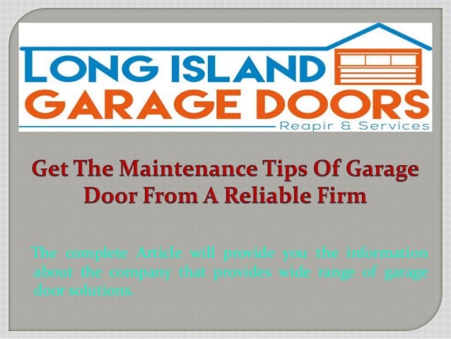 Get The Maintenance Tips Of Garage Door From