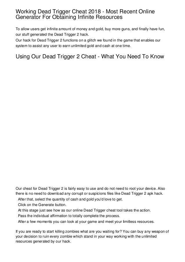 dead trigger 1 hack