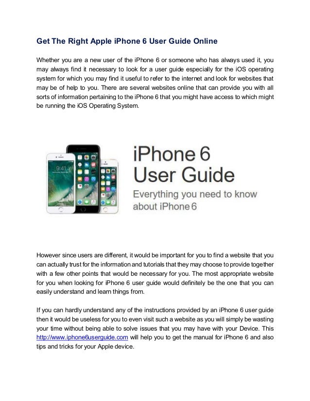 Get the right apple iPhone 6 user guide online