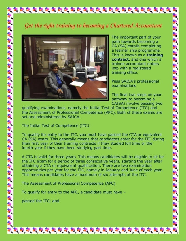 Get the right training to a chartered accountant